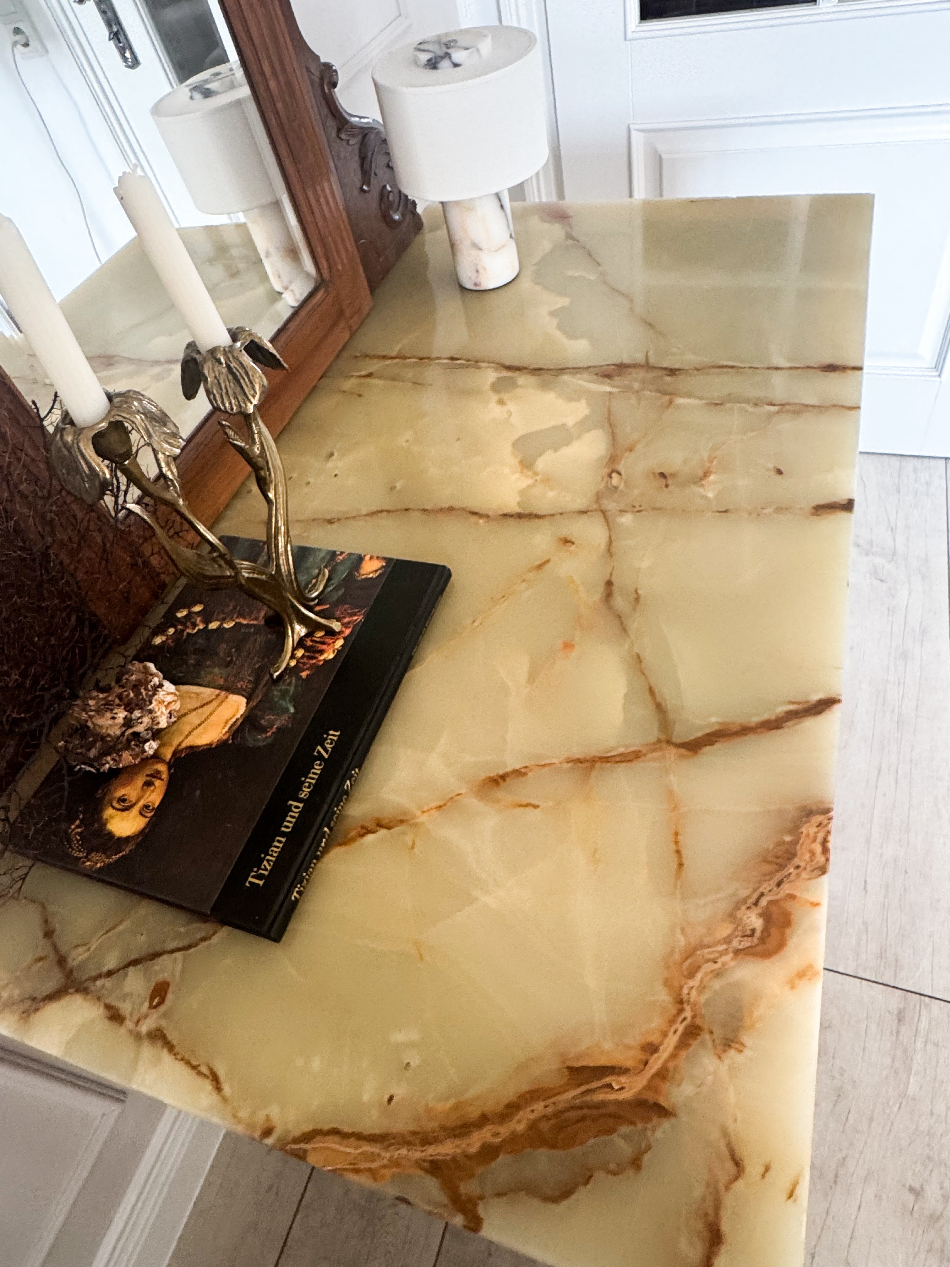 Beautiful Antique Mirror Chest of Drawers with Marble Top