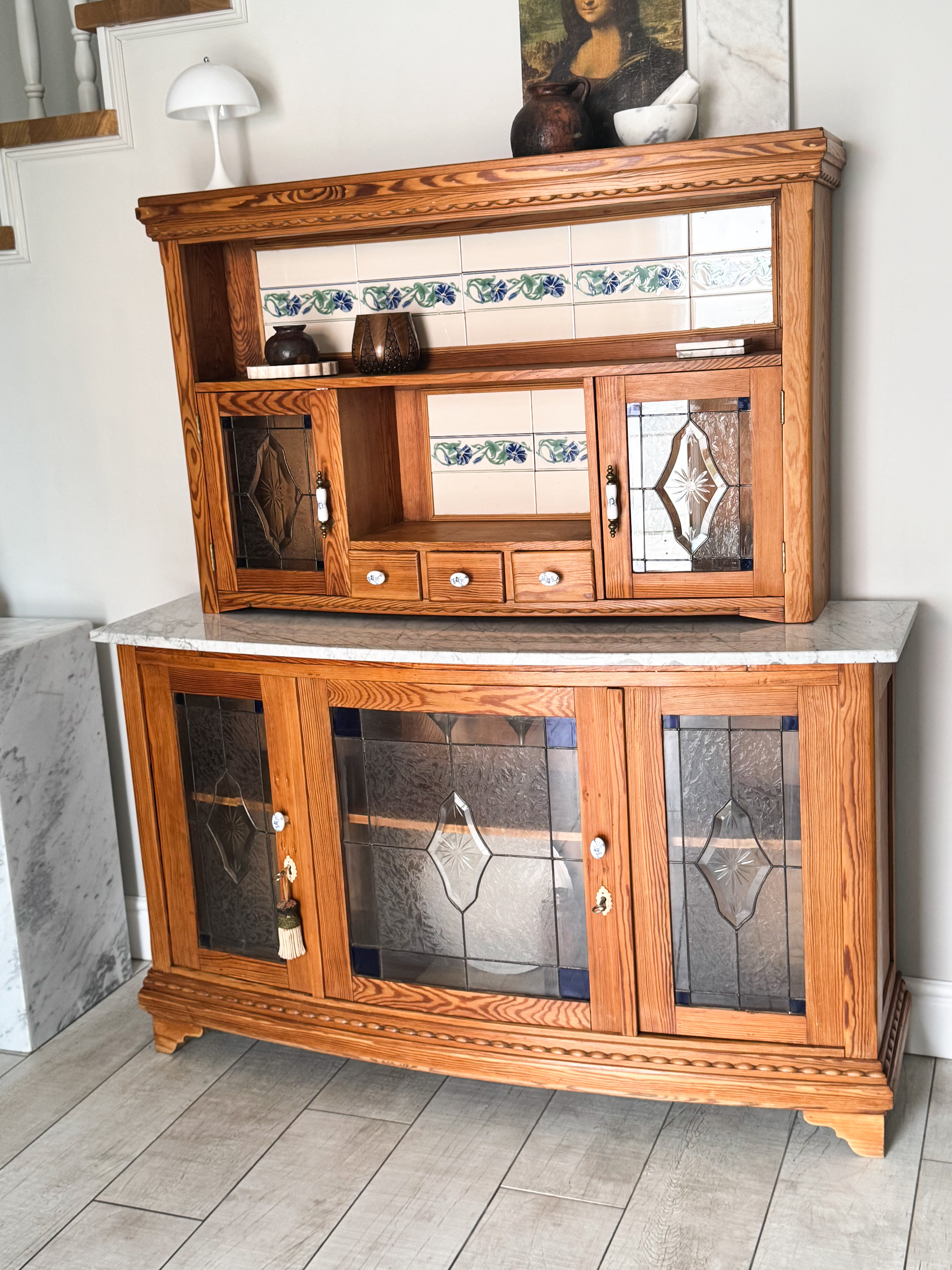 ANTIQUE FRENCH KITCHEN BUFFET CABINET RARITY
