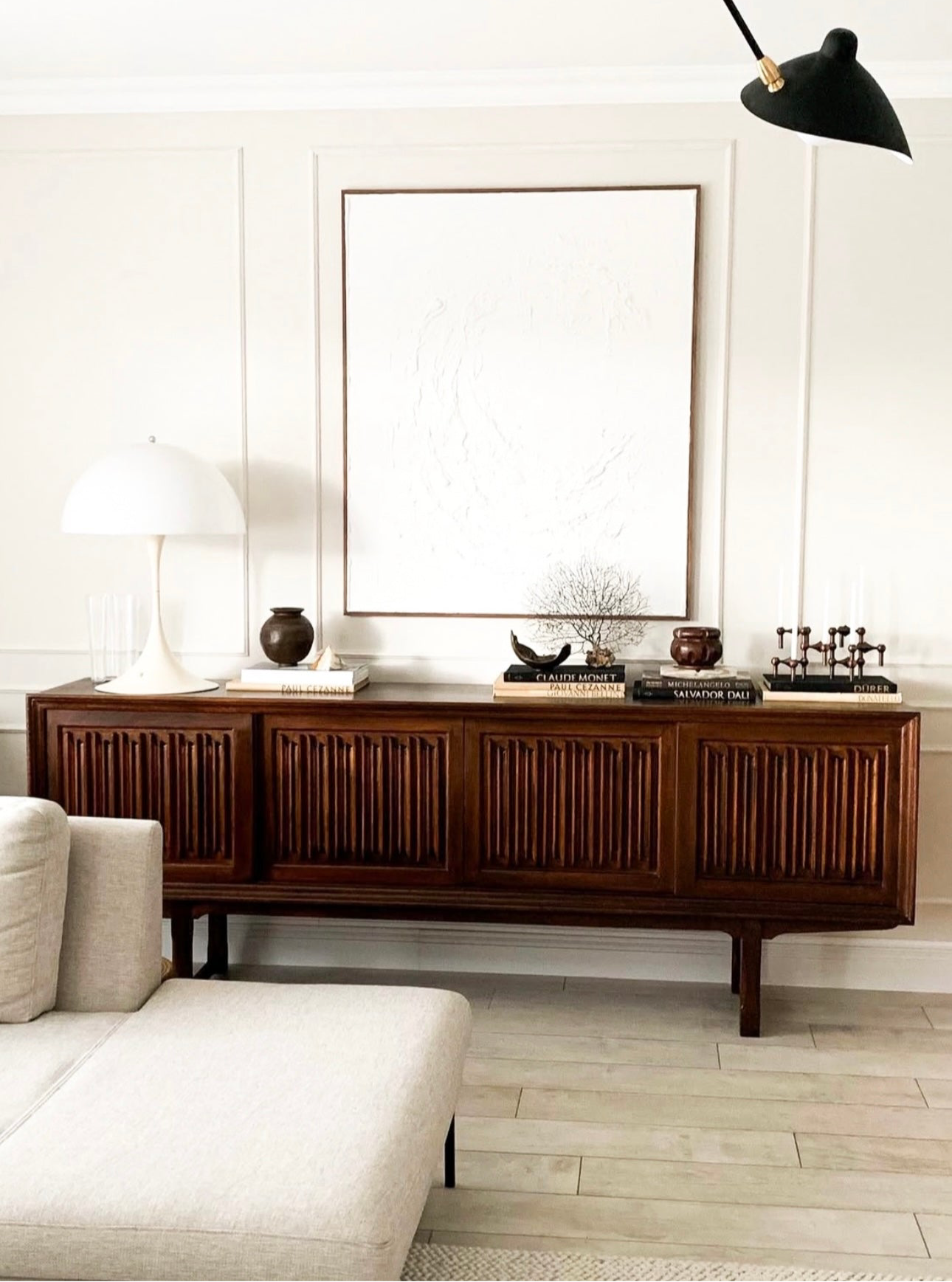 SCULPTURAL MID-CENTURY DESIGNER SIDEBOARD MASSIVE OAK HENNING KJAENULF