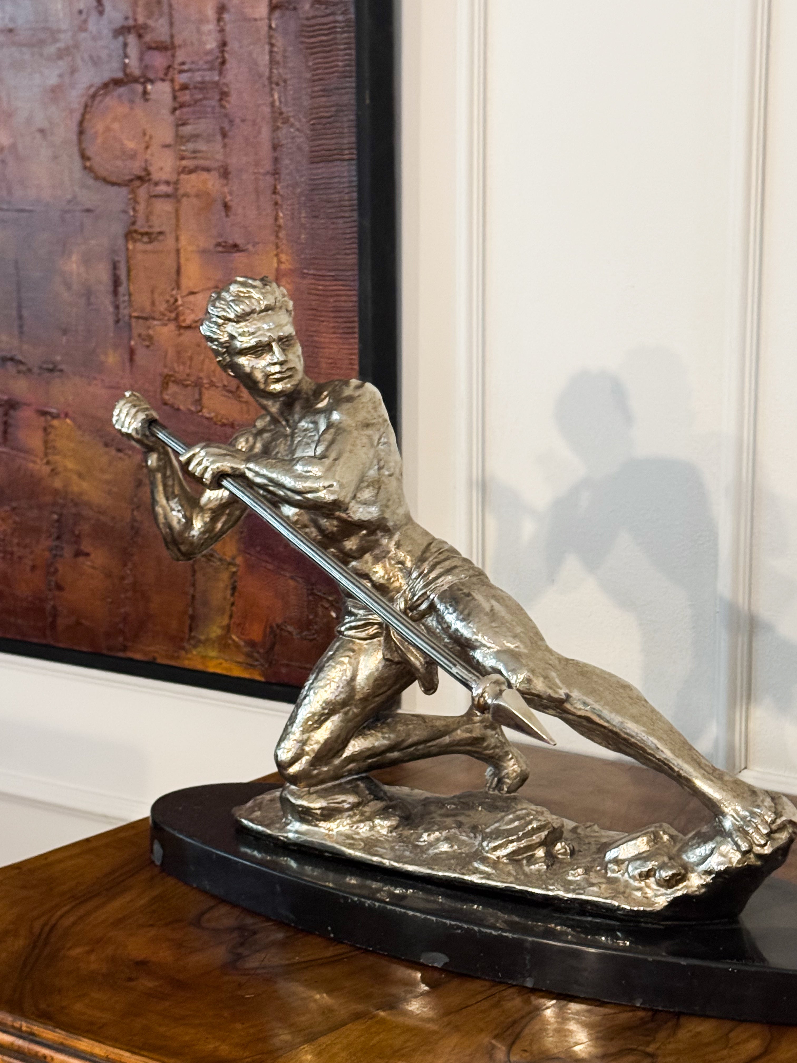 Original Art Deco Sculpture "The Javelin Thrower" signed J. RUDENS (Jean de Roncourt)